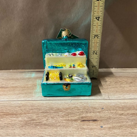 New Old World Christmas Tackle Box Tree Ornament Glass Hanging Fisherman Fishing - Picture 7 of 11